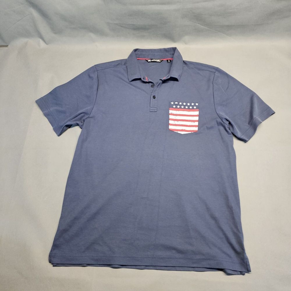 travis mathew polo American Flag Mens Large